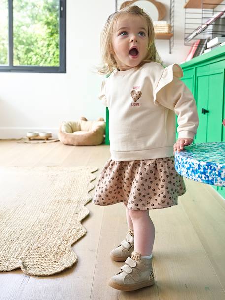 Long-sleeved dress for baby girls vanilla 