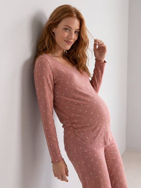 2-piece maternity pyjamas dusky pink 