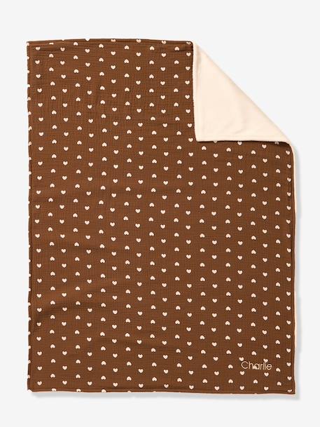 Cotton muslin and sherpa blanket chocolate 