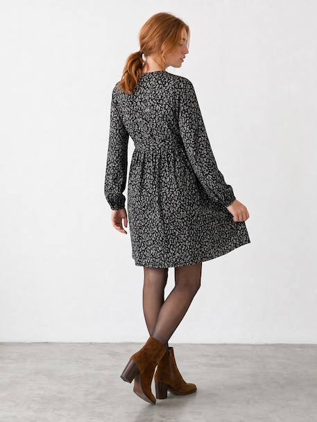 Maternity dress with long sleeves black 