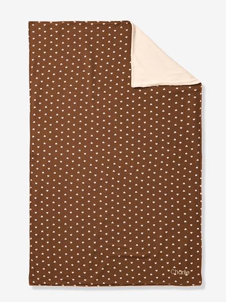 Cotton muslin and sherpa blanket chocolate 