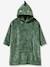 Fleece poncho blanket for boys dark green 