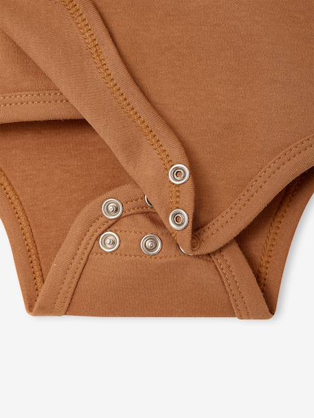 Pack of 5 long-sleeved bodysuits for baby caramel 