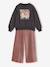Sweatshirt and trousers set for girls anthracite+ecru 