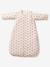 Velour baby sleep bag with removable sleeves ecru 