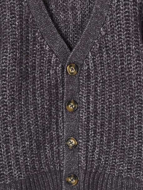 V-neck cardigan for boys slate grey 