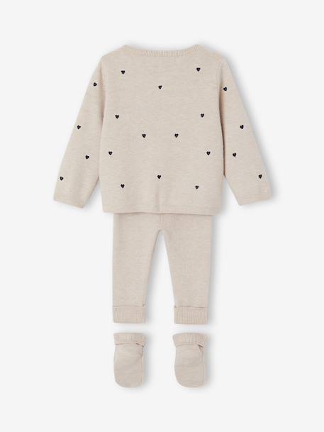 3-piece set for baby girls marl beige 