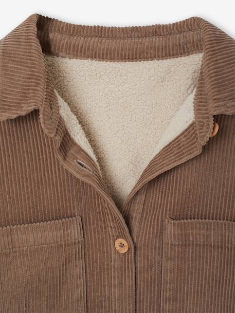 Corduroy long-sleeved shirt for boys taupe 