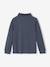 Pack of 2 long-sleeved polo shirts for boys slate blue+white 