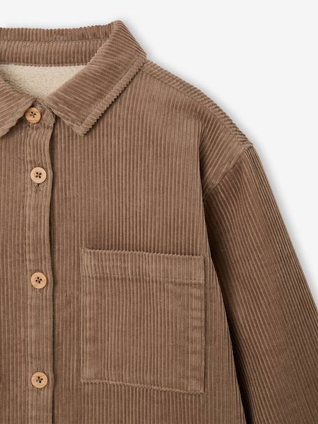 Corduroy long-sleeved shirt for boys taupe 