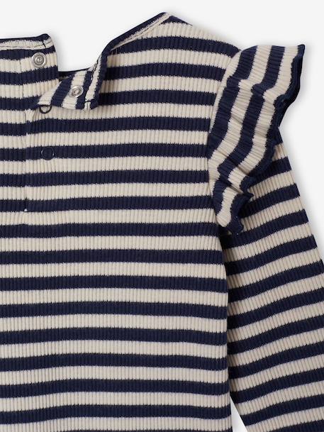 Long-sleeved T-shirt for baby girls rose+vanilla 