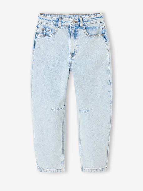 Balloon jeans for girls bleached denim+medium blue 