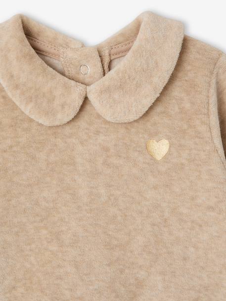 Pack of 2 pyjamas with back opening for baby girls marl beige 