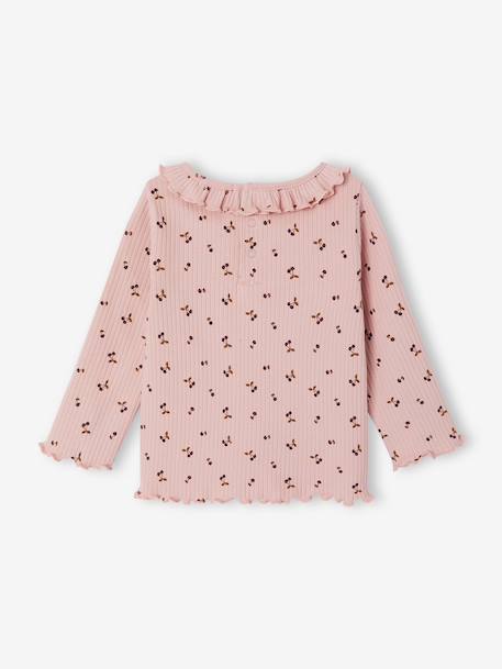 T-shirt for babies printed with little hearts old rose+vanilla 