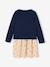 Dress & Jacket Outfit with Floral Print for Girls camel+grey green+navy blue+pale yellow 