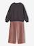 Sweatshirt and trousers set for girls anthracite+ecru 