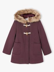 Hooded Duffel Coat with Toggles, in Woollen Fabric, for Girls
