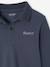 Pack of 2 long-sleeved polo shirts for boys slate blue+white 