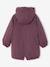 Hooded Parka with Faux Fur Lining for Girls black+dark green+dusky pink+plum 