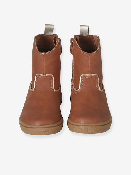 Zip-up boots for girls brown 