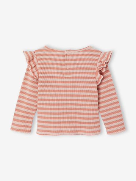 Long-sleeved T-shirt for baby girls rose+vanilla 