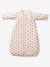 Velour baby sleep bag with removable sleeves ecru 