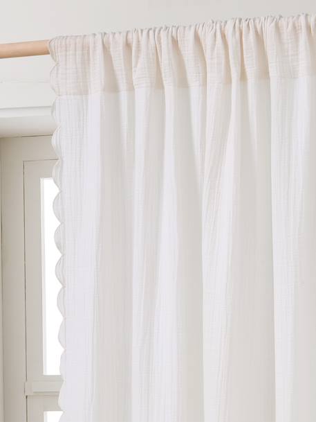Cotton muslin voile curtain ecru 