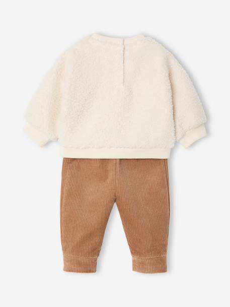 3-piece newborn outfit set ecru 