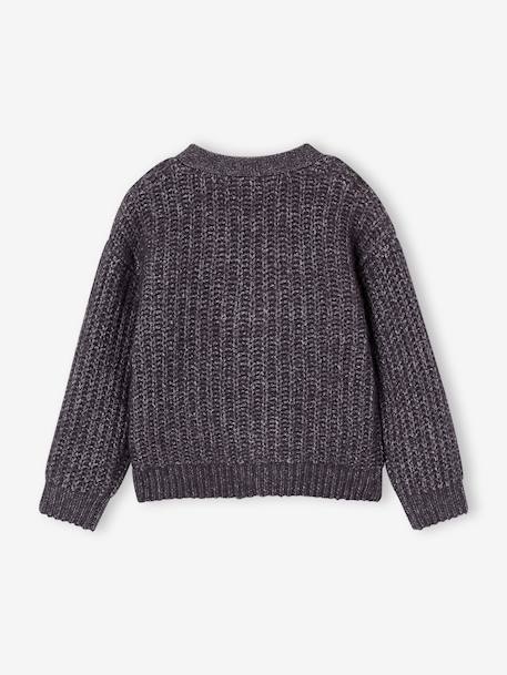 V-neck cardigan for boys slate grey 