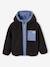 Reversible hooded jacket for boys fir green+grey blue 
