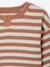 Long-sleeved striped T-shirt for baby cappuccino+khaki 