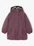 Hooded Parka with Faux Fur Lining for Girls black+dark green+dusky pink+plum 