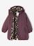 Hooded Parka with Faux Fur Lining for Girls black+dark green+dusky pink+plum 