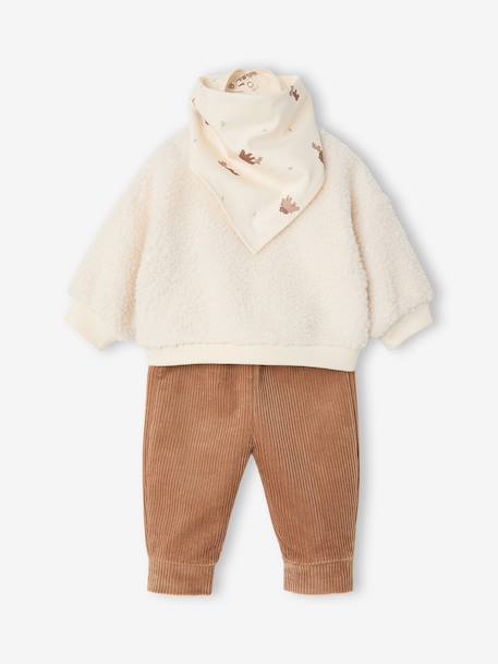 3-piece newborn outfit set ecru 