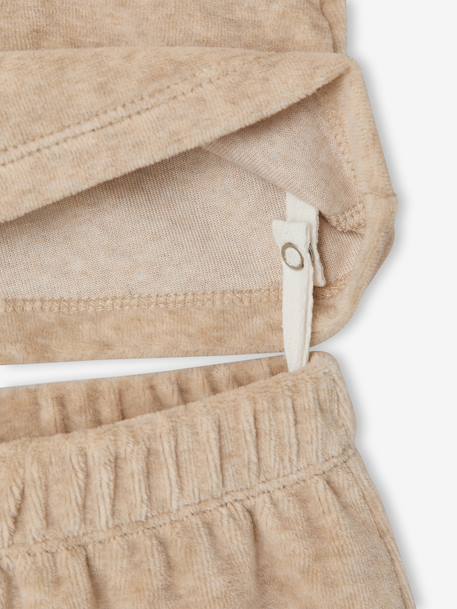 Pack of 2 pyjamas with back opening for baby girls marl beige 