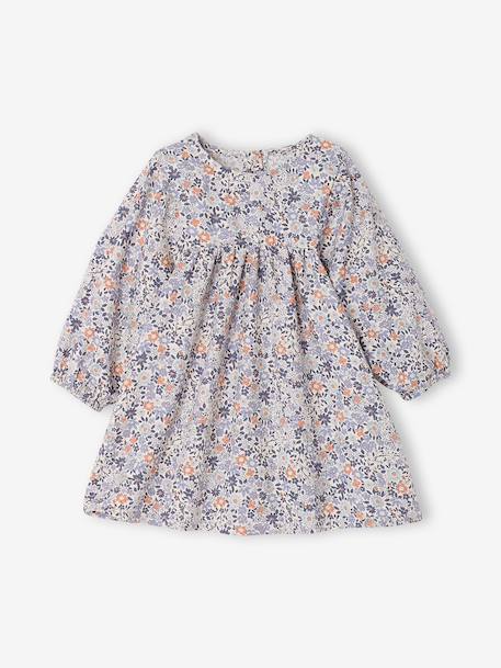 Long-sleeved dress for baby girls blue+hazel 