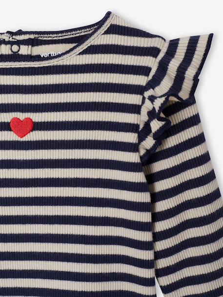 Long-sleeved T-shirt for baby girls rose+vanilla 