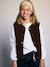 Sleeveless jacket black+chocolate+sandy beige 