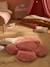 XL faux fur flower floor cushion rosy 