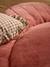 XL faux fur flower floor cushion rosy 