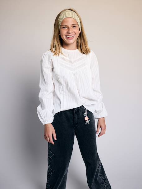 Blouse for girls ecru 