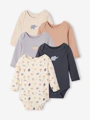 -Pack of 5 long-sleeved bodysuits for baby