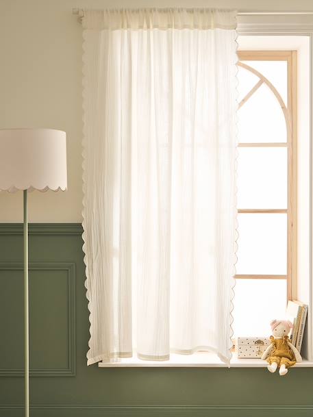 Cotton muslin voile curtain ecru 