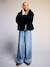 Faux fur jacket for girls black 