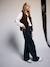 Wide-leg jeans for girls denim grey 