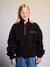 Sherpa sweatshirt with zipped high neck for girls chocolate 