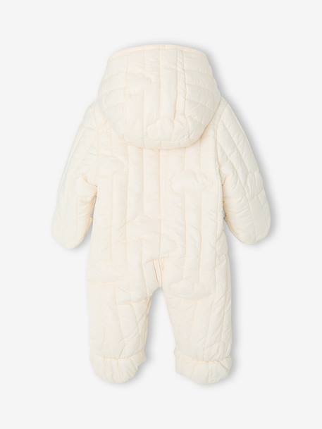 Newborn pramsuit with hood ecru 