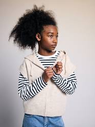 Girls-Sleeveless hooded zip-up cardigan for girls