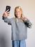 Long-sleeved knit jumper for girls grey 