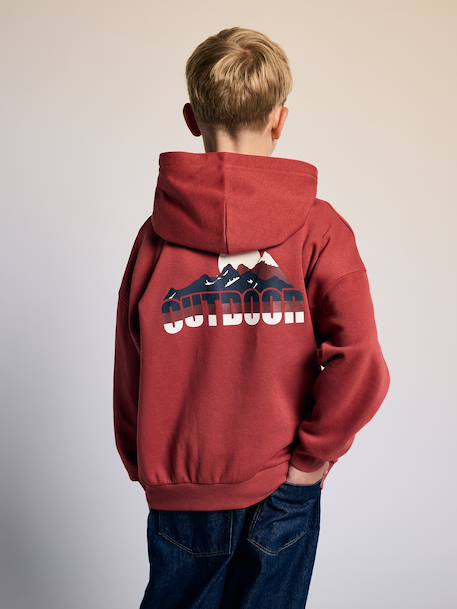 Hooded sweatshirt for boys tomato red 